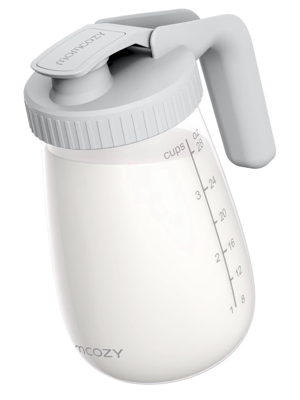 Clear Glass Pour-Top Dispenser with Light Gray Handle